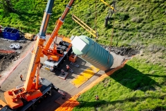 Water tank installation - crane lift