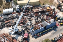 Aerial recording of scrap metal at the property