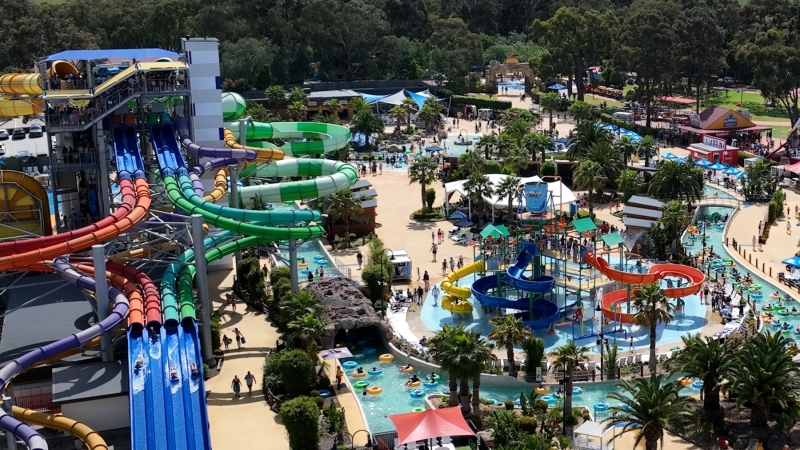 The water slides